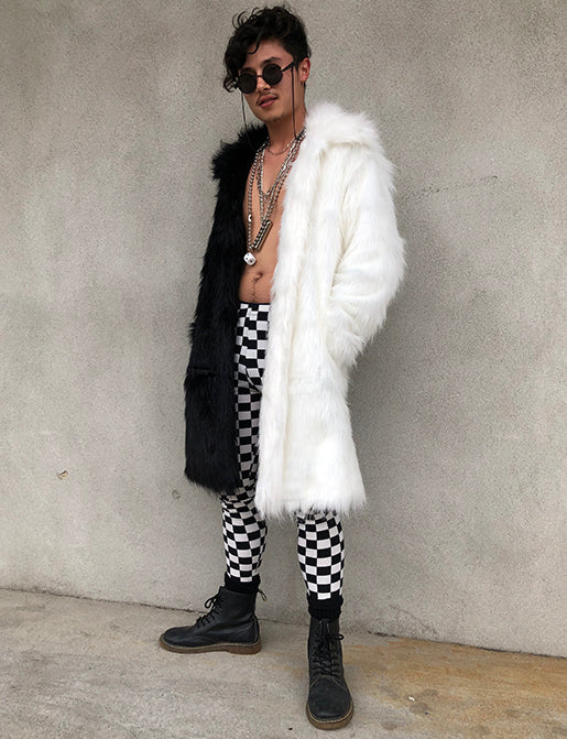 DOOF DADDY FAUX FUR JACKET - BLACK & WHITE ✰ MADE 4 U ✰ - Image 8