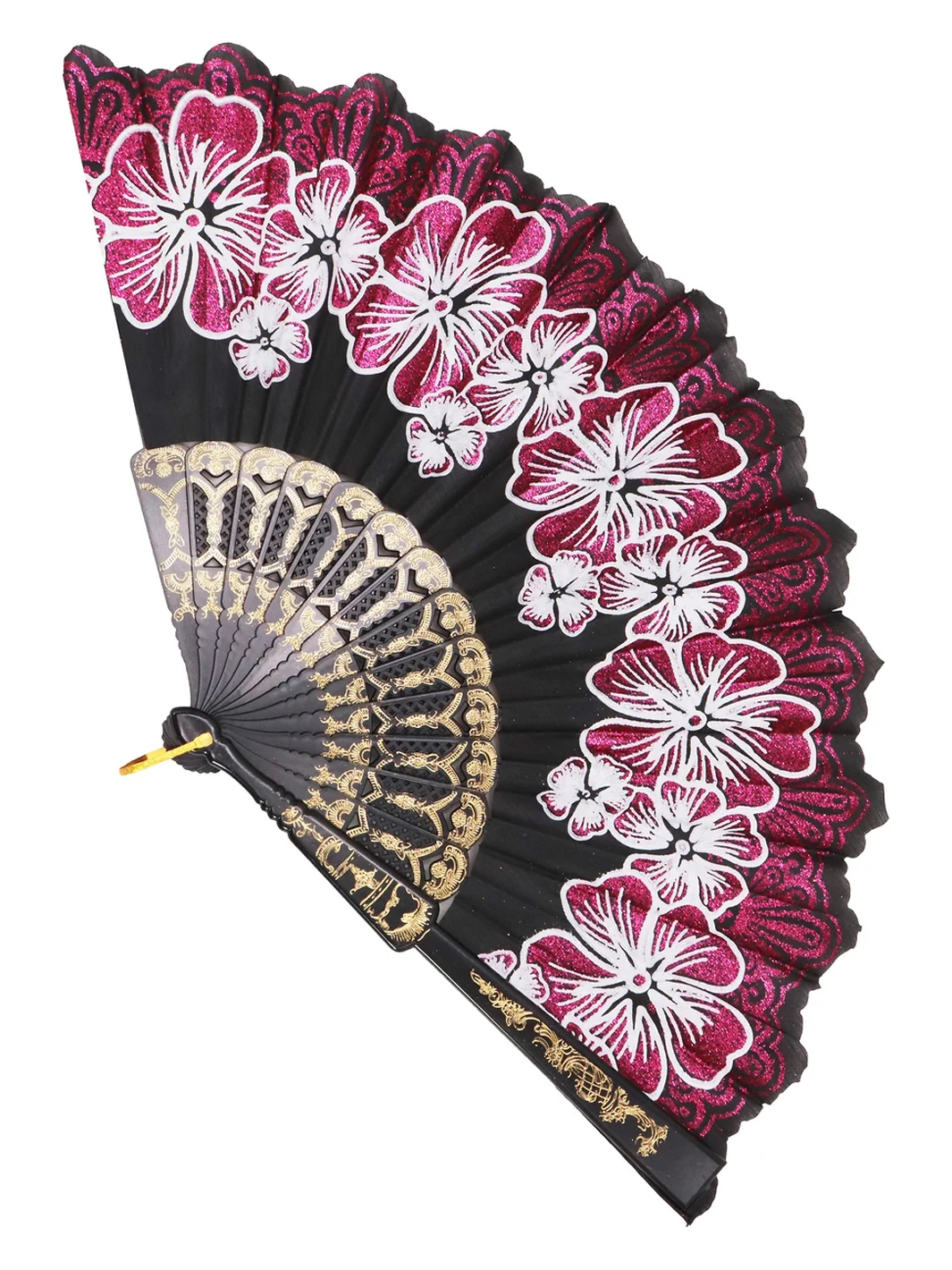 ENCHANTED BLOSSOM FAN - BLACK & PINK