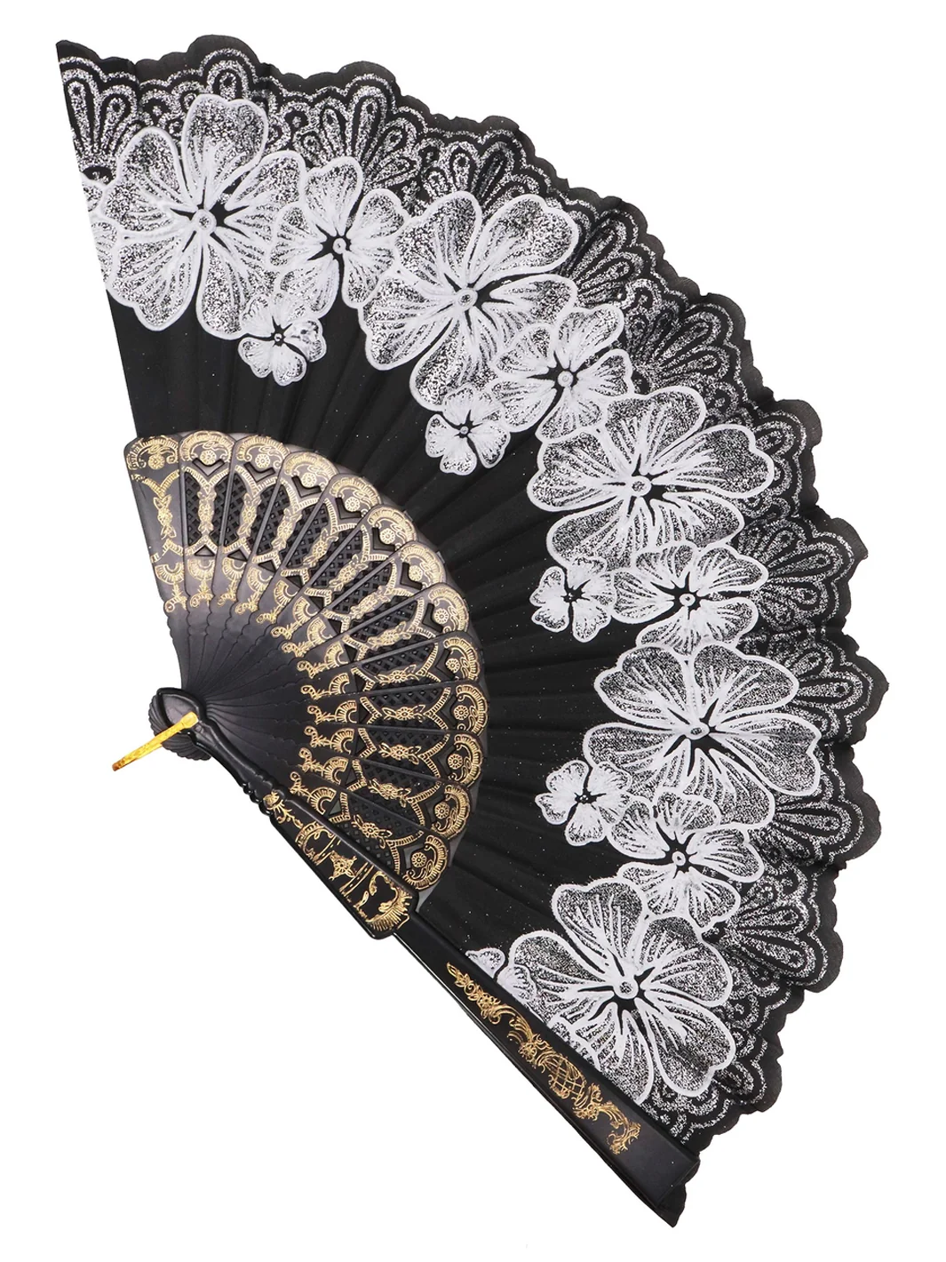 ENCHANTED BLOSSOM FAN - BLACK & WHITE