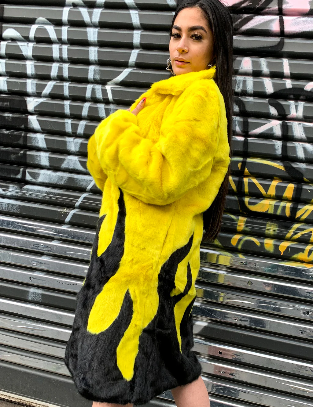*EXCLUSIVE COLLAB* PURE FIRE FAUX FUR JACKET - YELLOW/BLACK ✰ MADE 4 U ✰ - Image 10
