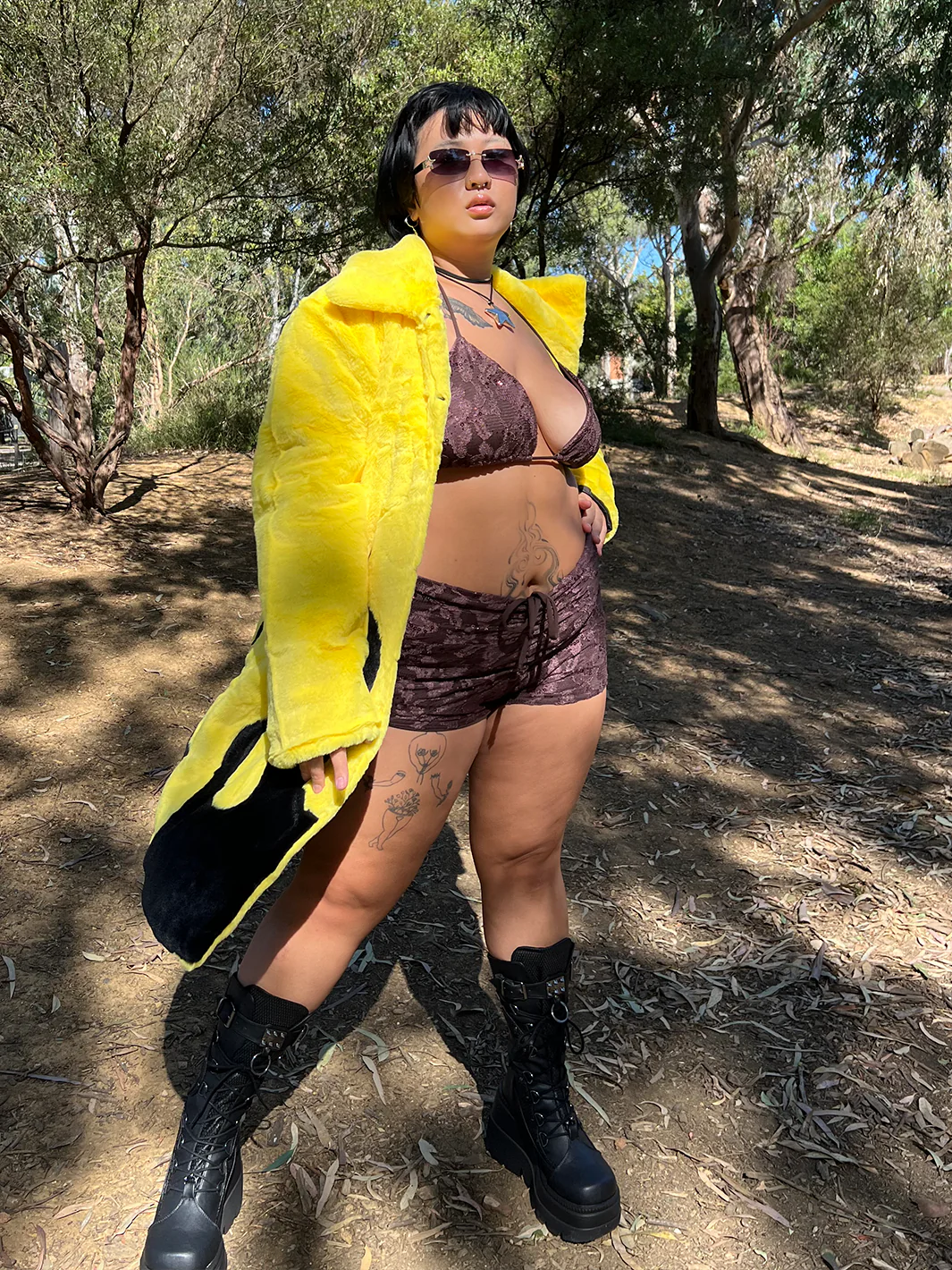 *EXCLUSIVE COLLAB* PURE FIRE FAUX FUR JACKET - YELLOW/BLACK ✰ MADE 4 U ✰ - Image 3