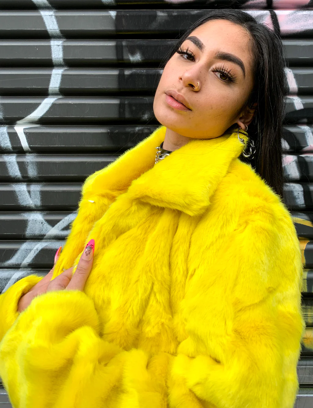 *EXCLUSIVE COLLAB* PURE FIRE FAUX FUR JACKET - YELLOW/BLACK ✰ MADE 4 U ✰ - Image 6