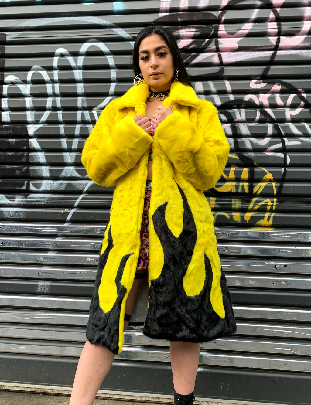 *EXCLUSIVE COLLAB* PURE FIRE FAUX FUR JACKET - YELLOW/BLACK ✰ MADE 4 U ✰ - Image 7