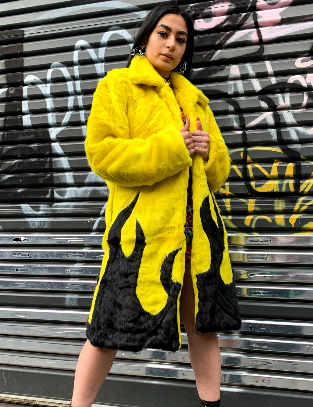 *EXCLUSIVE COLLAB* PURE FIRE FAUX FUR JACKET - YELLOW/BLACK ✰ MADE 4 U ✰ - Image 9