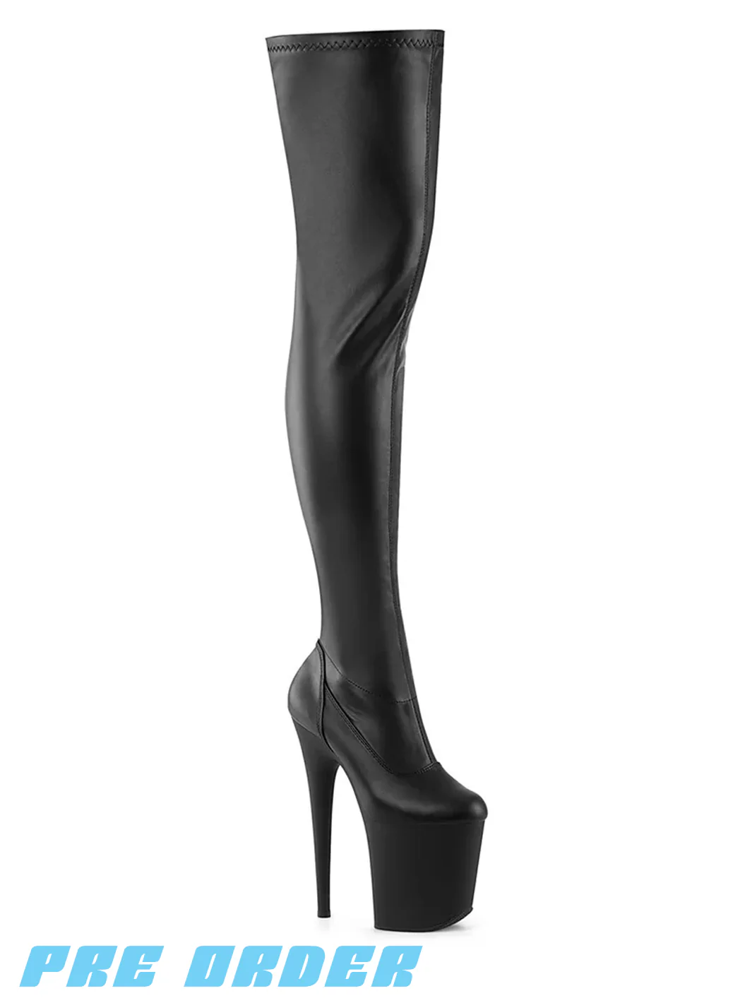 FLAMINGO-3000 - BLACK STRETCH VEGAN LEATHER ✰ PRE ORDER ✰