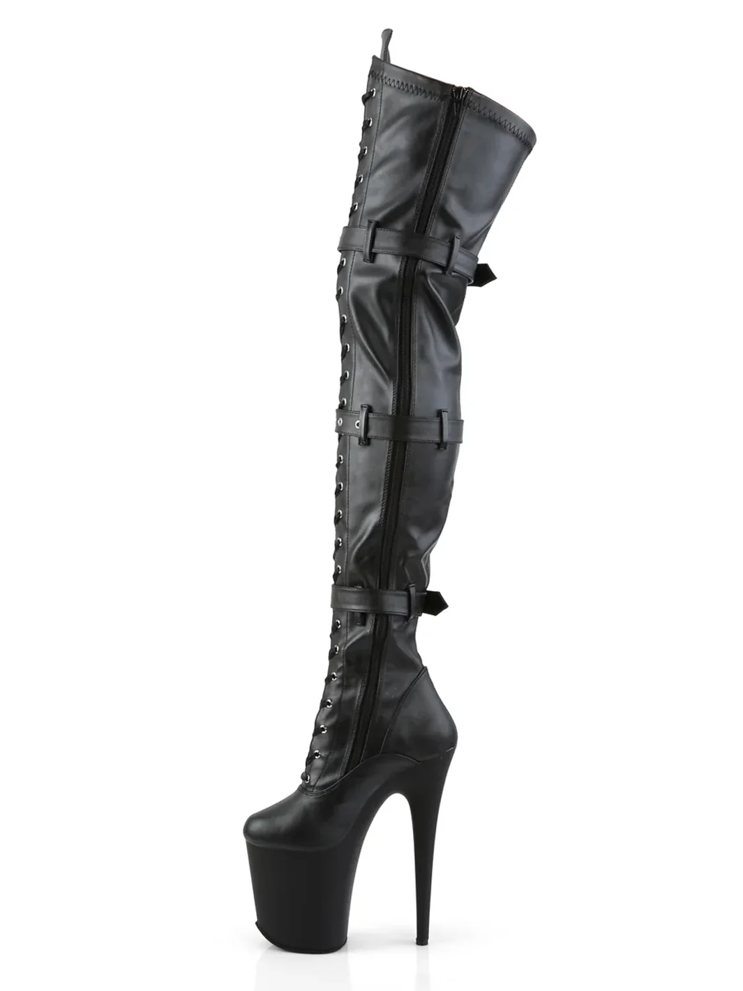 FLAMINGO-3028 - BLACK MATTE VEGAN LEATHER ✰ PRE ORDER ✰ - Image 2