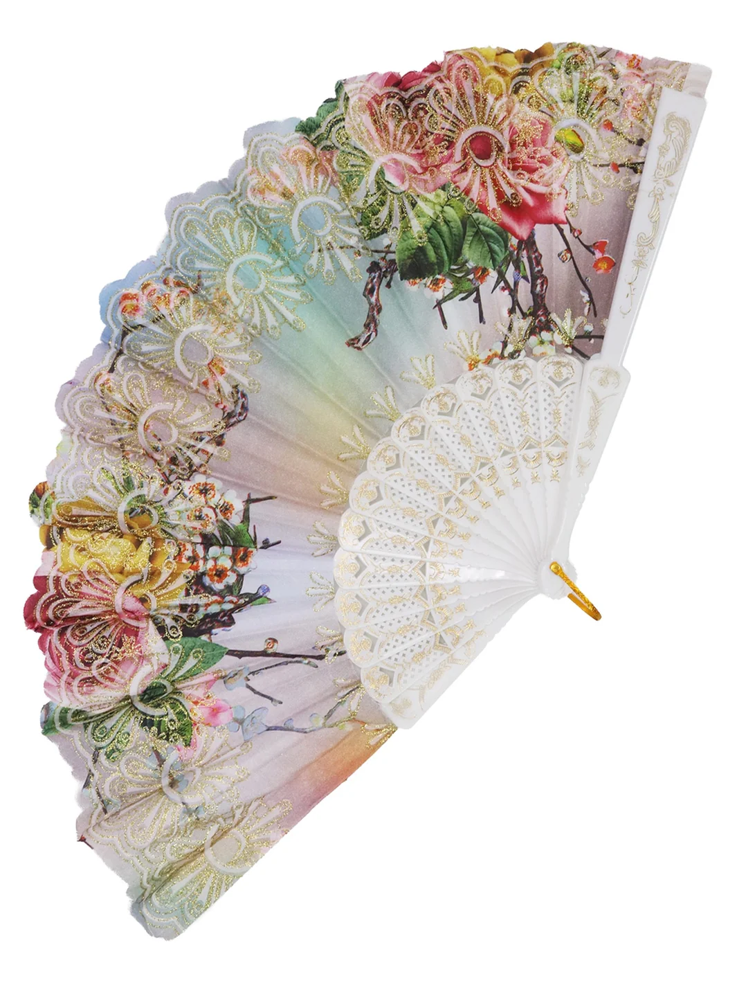GLITTERING GARDEN FAN - FLORAL DAYDREAM