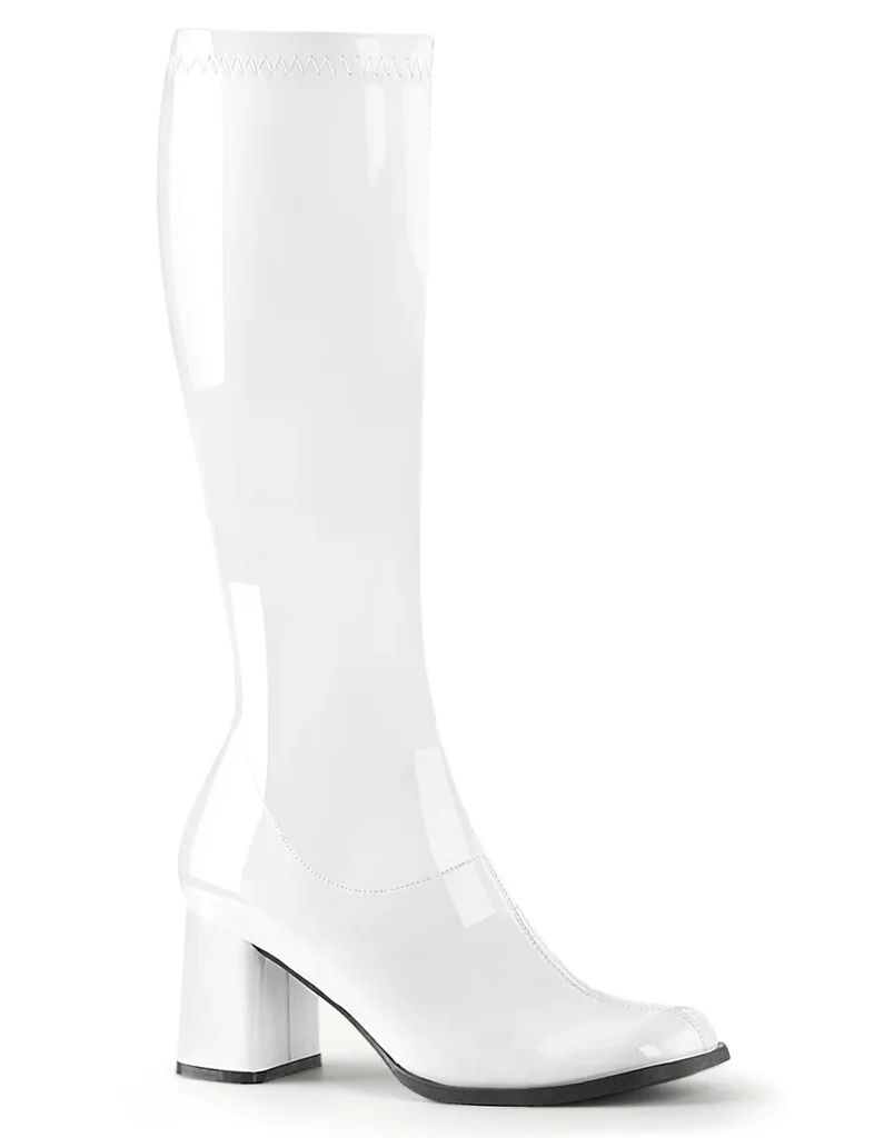 GOGO 300 BOOTS - WHITE STRETCH PATENT ✰ PRE ORDER ✰ - Image 5