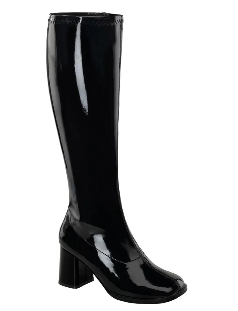 GOGO 300 BOOTS WIDE CALF - BLACK STRETCH PATENT ✰ PRE ORDER ✰ - Image 5