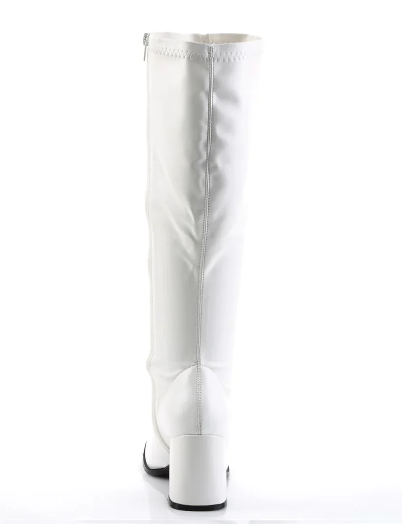 GOGO 300 BOOTS WIDE CALF - WHITE VEGAN LEATHER ✰ PRE ORDER ✰ - Image 4