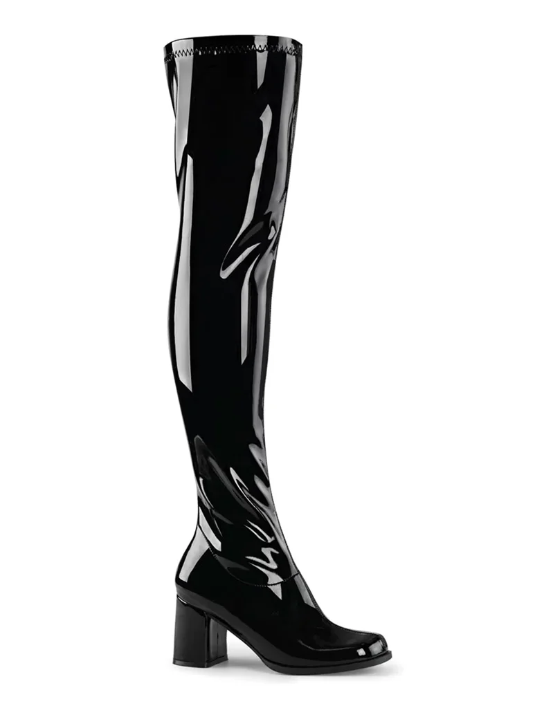 GOGO 3000 BOOTS - BLACK STRETCH PATENT ✰ PRE ORDER ✰ - Image 5