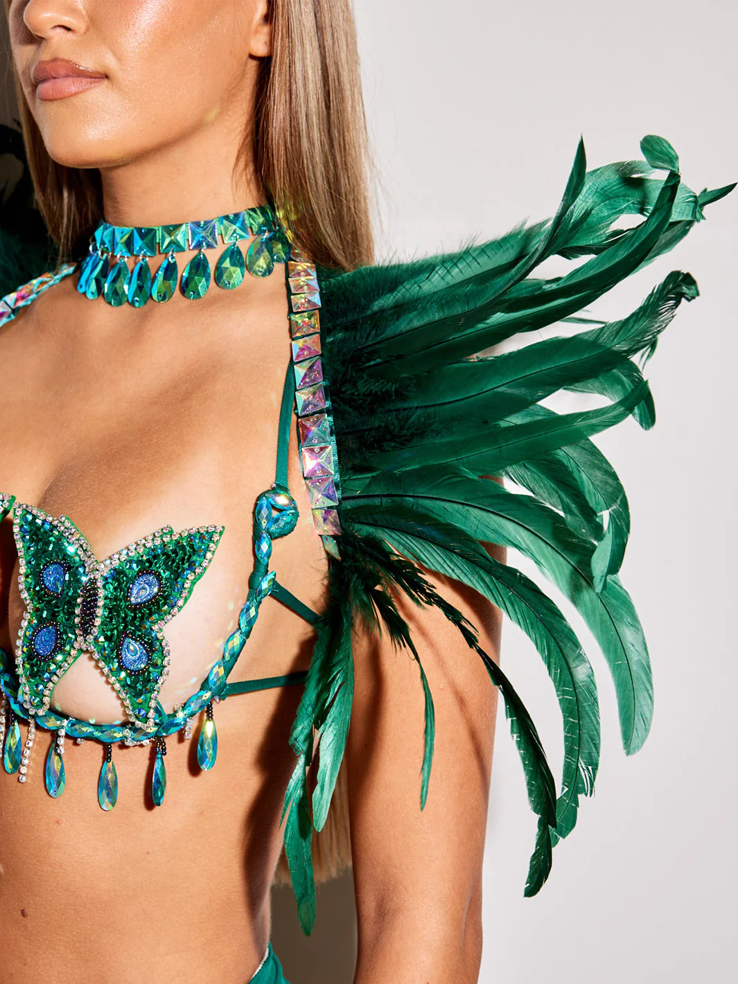 Green Feather Shawl - Image 2