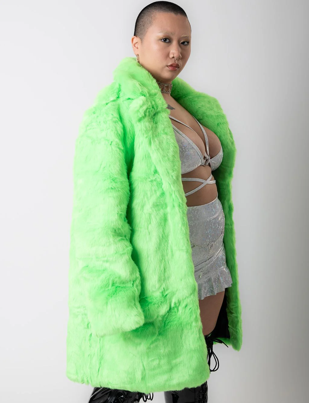 GREEN MACHINE FAUX FUR JACKET - MID LENGTH ✰ MADE 4 U ✰ - Image 4