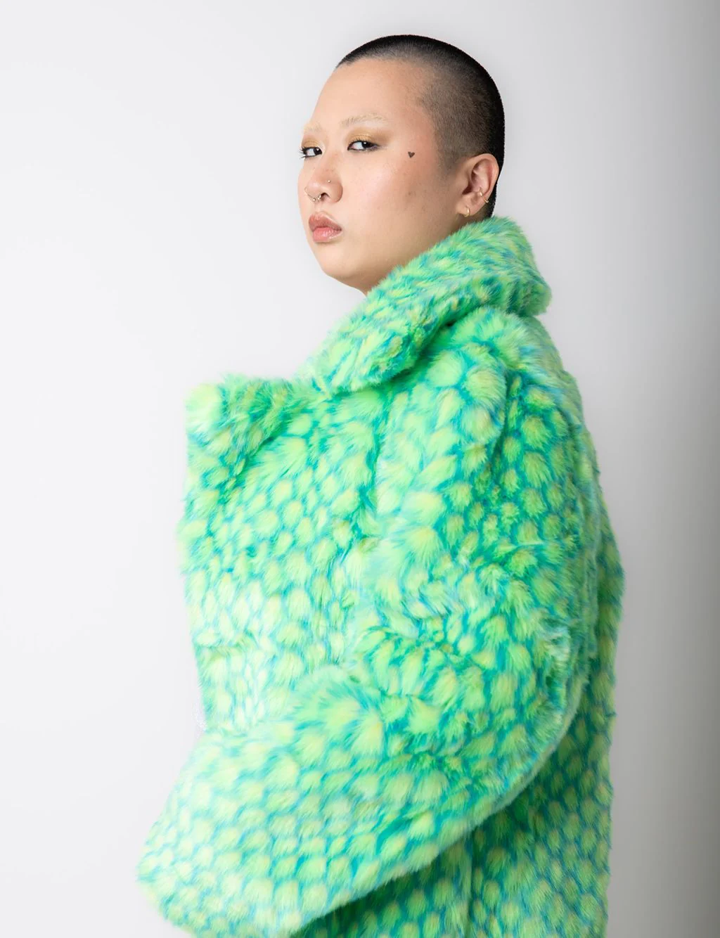 GREEN MERMAID FAUX FUR JACKET - LONG LENGTH ✰ MADE 4 U ✰ - Image 6