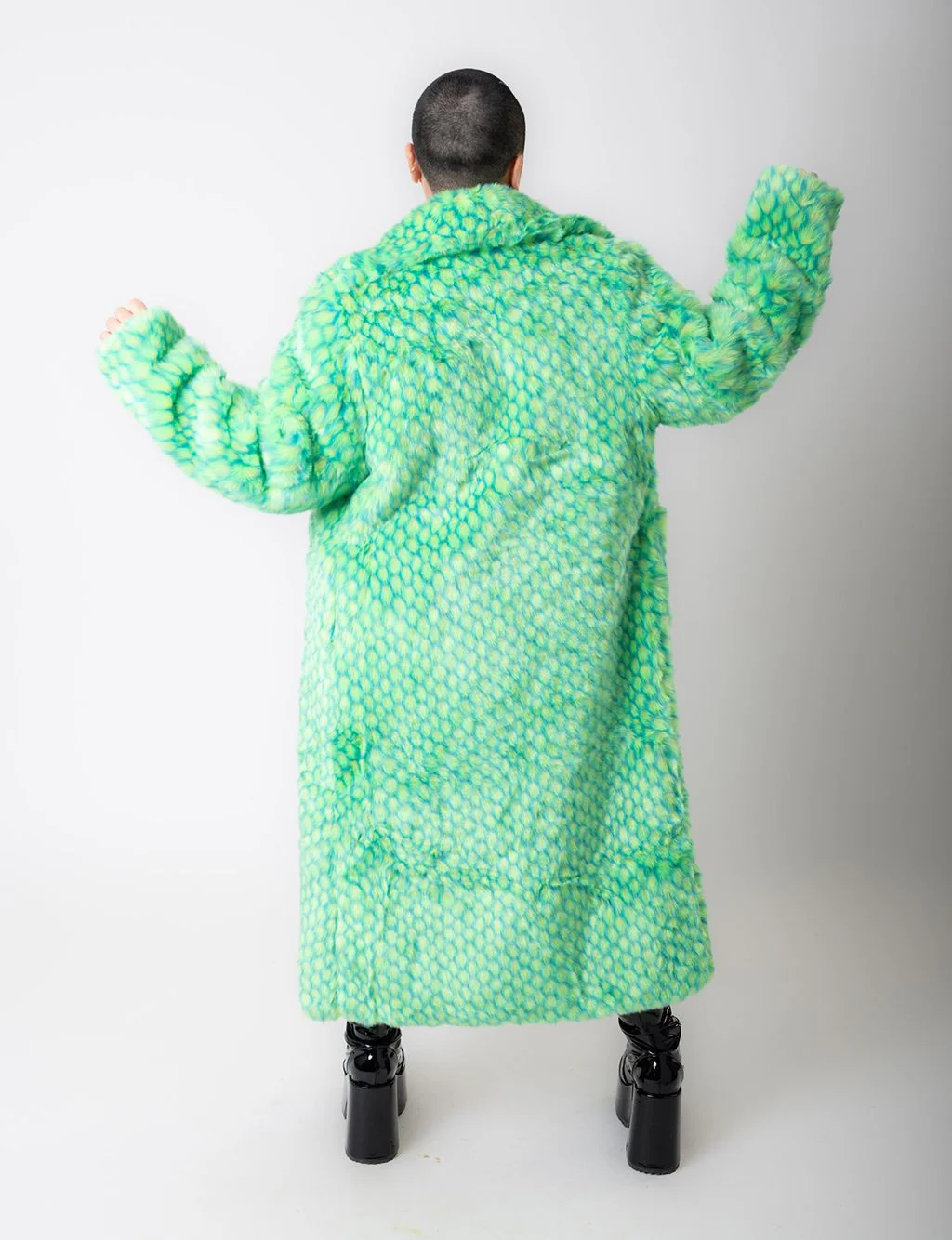 GREEN MERMAID FAUX FUR JACKET - LONG LENGTH ✰ MADE 4 U ✰ - Image 7