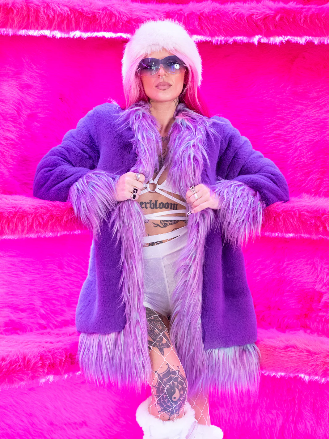 GRIM-ASS FAUX FUR JACKET - MID LENGTH ✰ MADE 4 U ✰ - Image 3