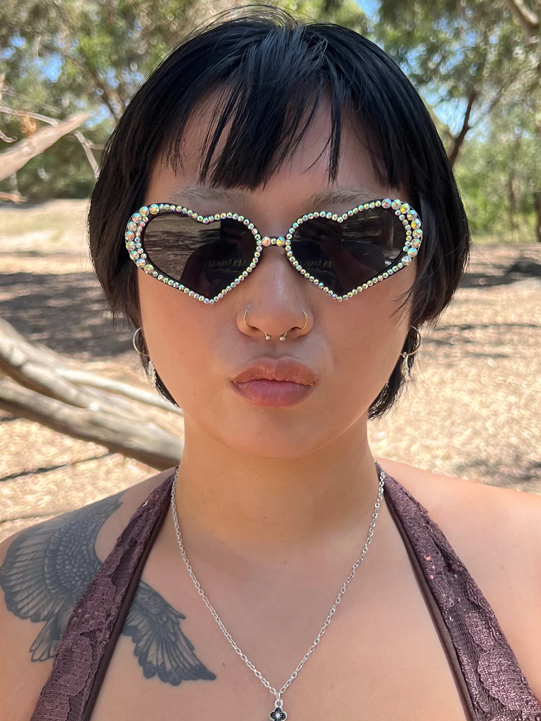 HEART HONEY SHADES - BLACK