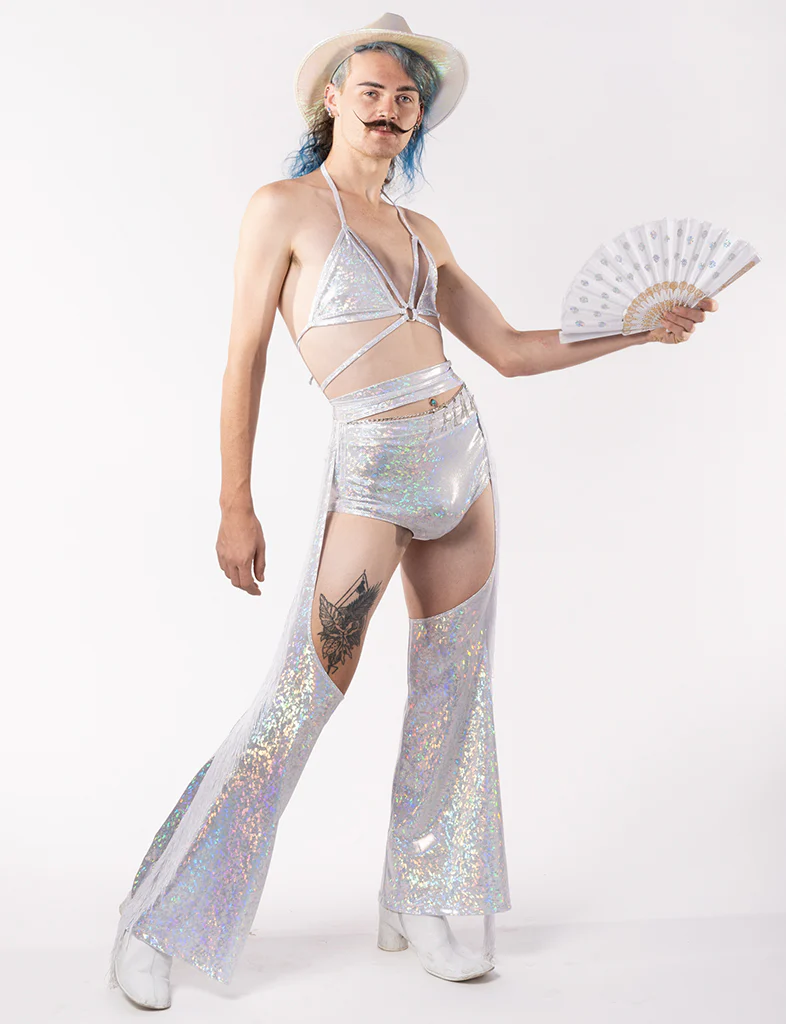 HOLOGRAPHIC CHAPS - PLAYA WHITE - Image 3