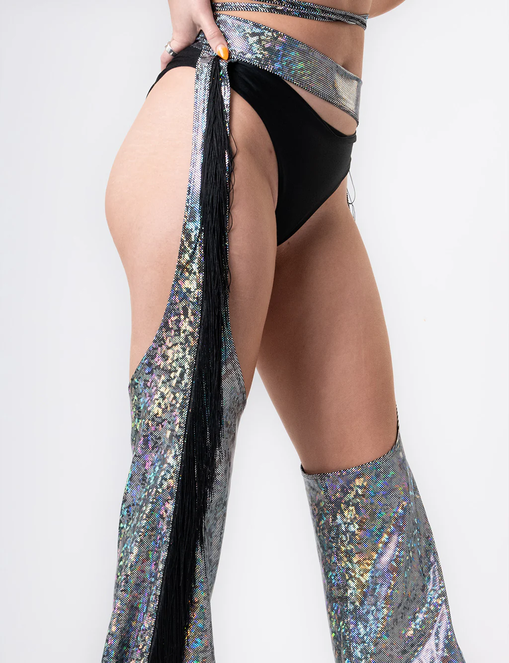 HOLOGRAPHIC CHAPS - SILVER/BLACK - Image 5