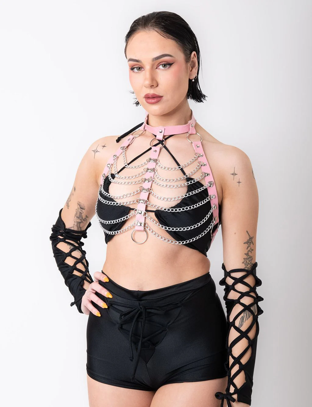 IN CHAINS HARNESS TOP - PINK - Image 4