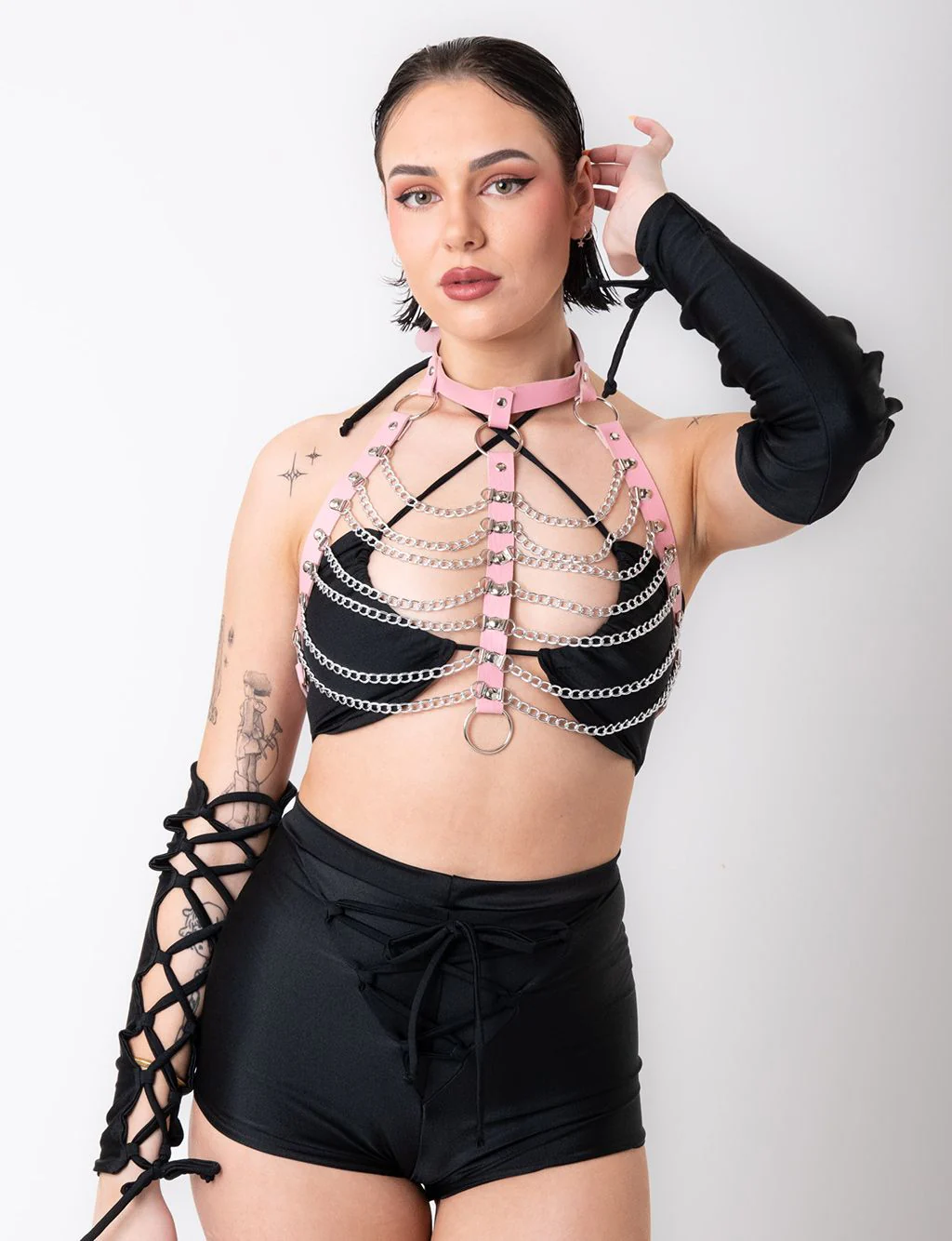 IN CHAINS HARNESS TOP - PINK - Image 5