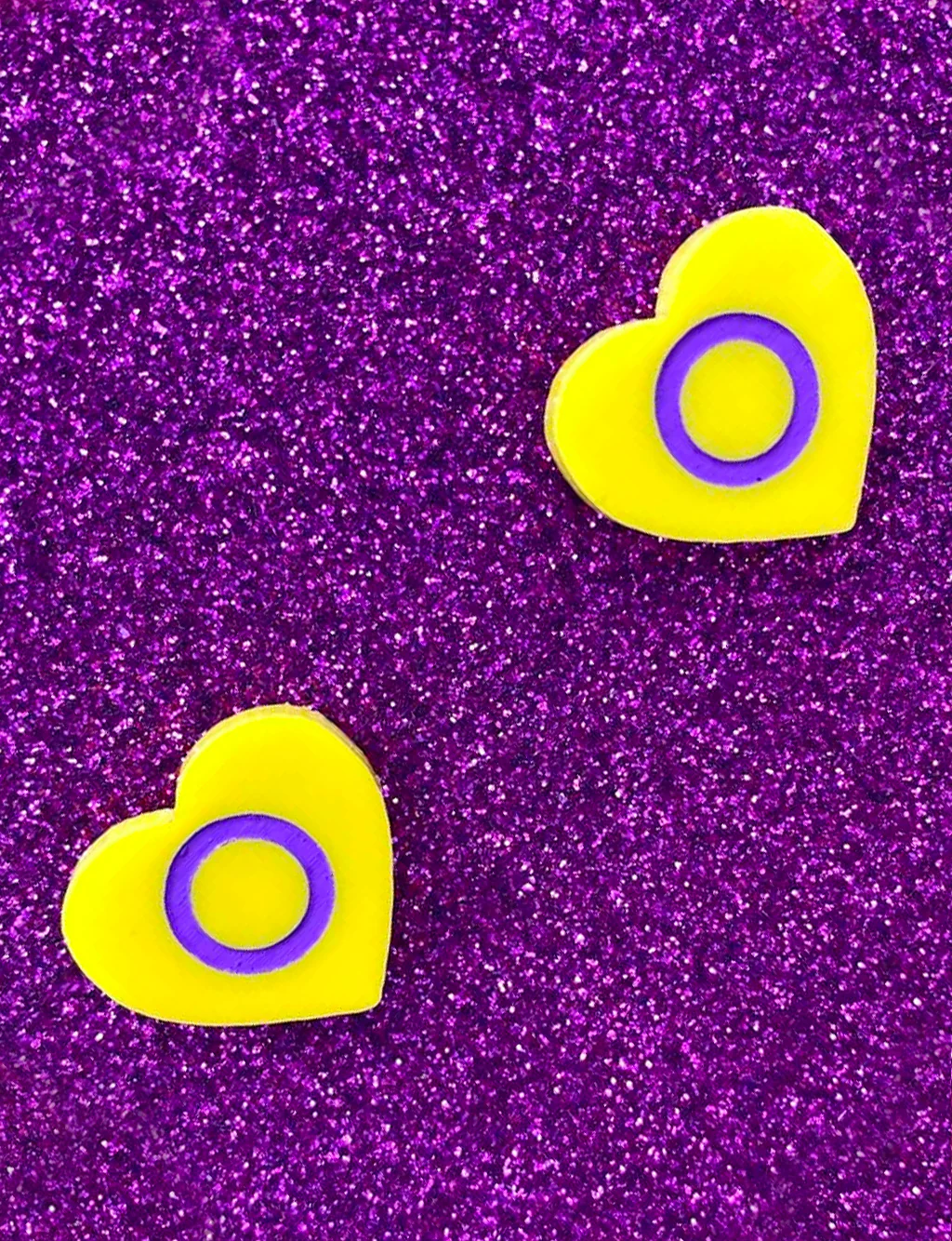 INTERSEX PRIDE HEART STUDS