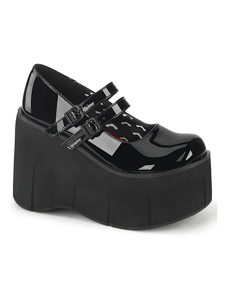 DEMONIA KERA 08 PLATFORM MARYJANES - PATENT BLACK - Image 4