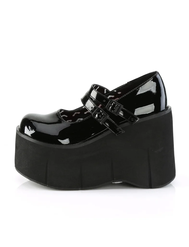 DEMONIA KERA 08 PLATFORM MARYJANES - PATENT BLACK - Image 5
