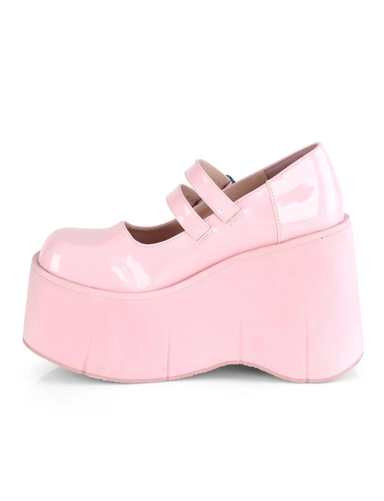 DEMONIA KERA-08 PLATFORM MARYJANES - BABY PINK HOLOGRAM - Image 5
