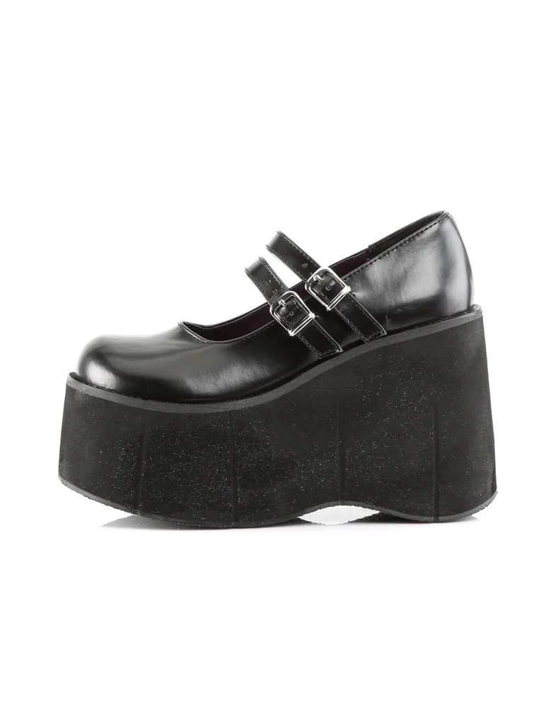 DEMONIA KERA-08 PLATFORM MARYJANES - BLACK VEGAN LEATHER ✰ PRE ORDER ✰ - Image 4