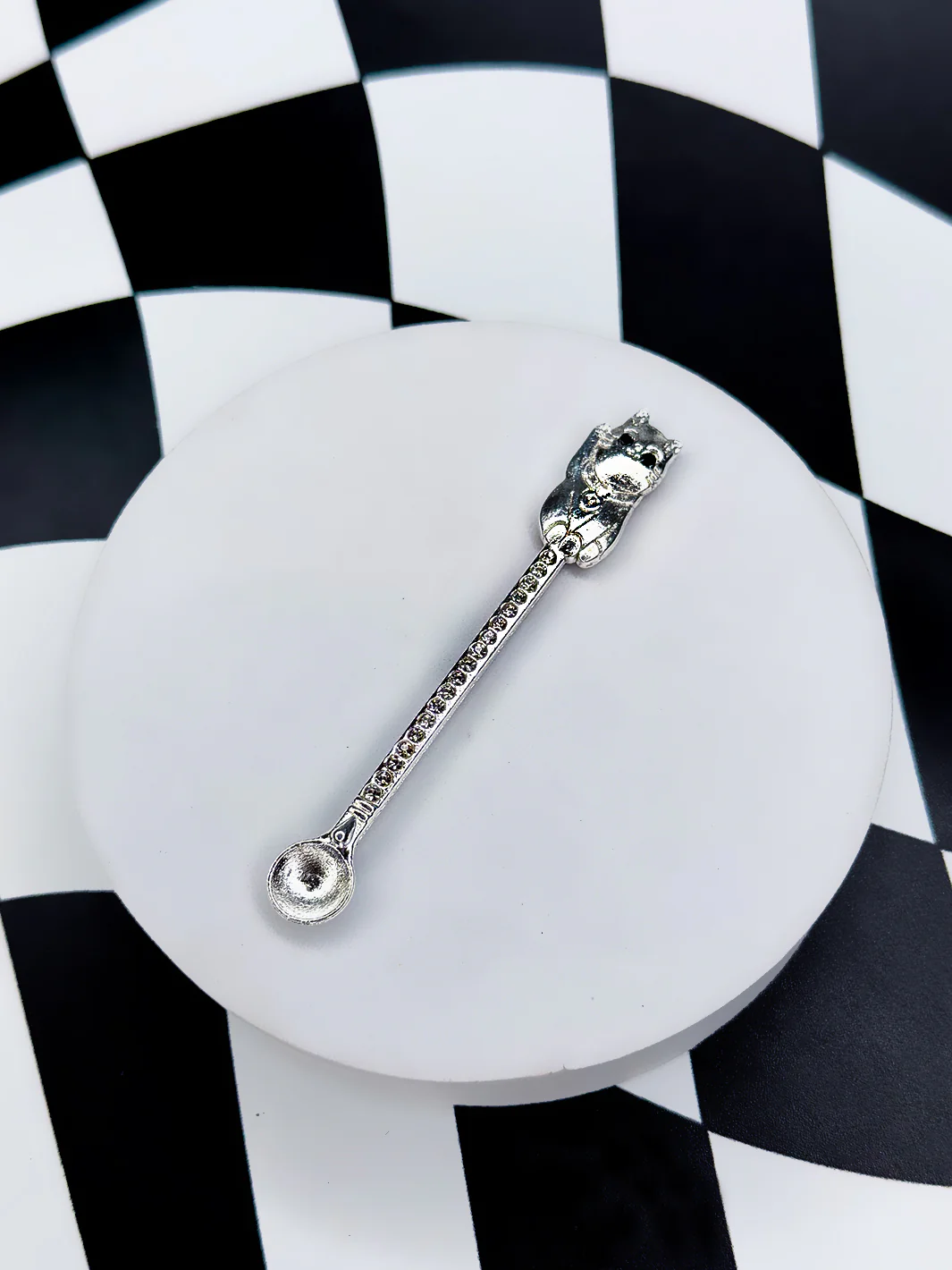 KITTY DIAMOND SPOON PENDANT - SILVER