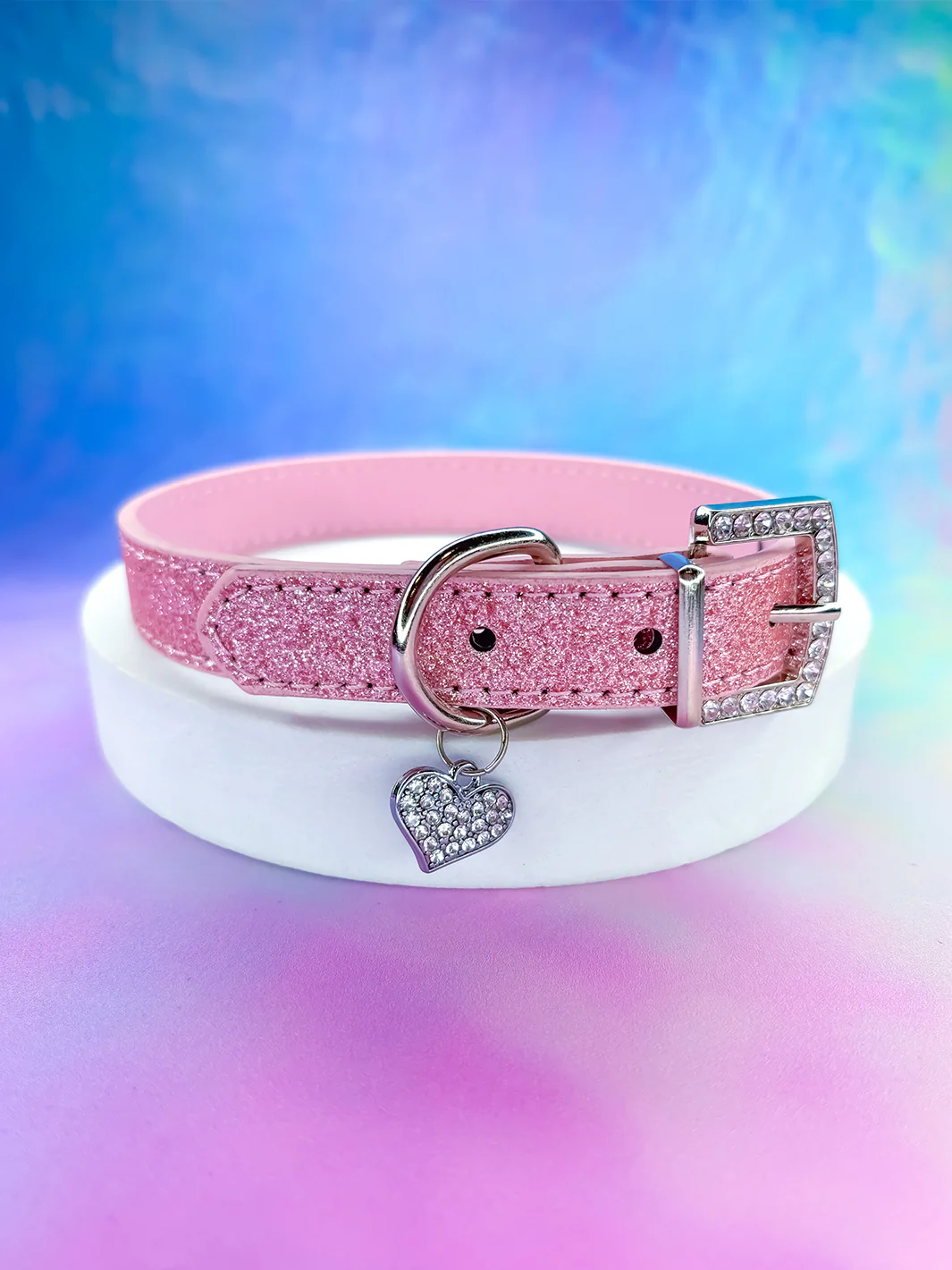 KITTY GIRL CHOKER - PINK HOLO