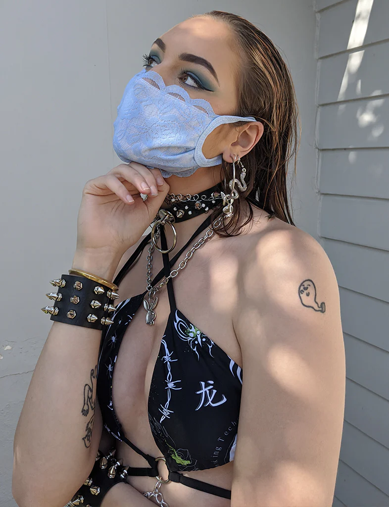 LACE DUST MASK - BLUE - Image 2