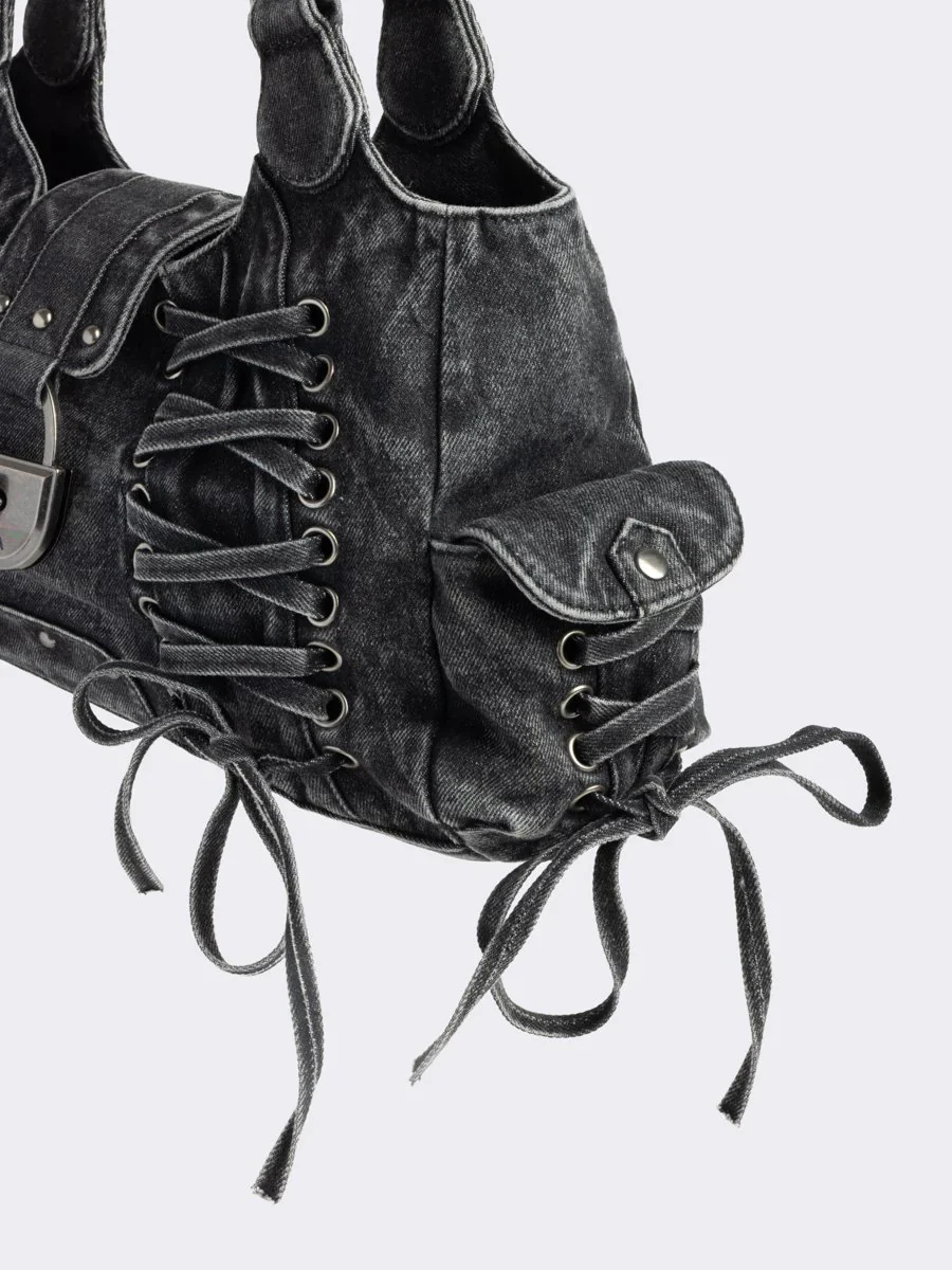 LOCKLYN DENIM SHOULDER BAG - Image 4