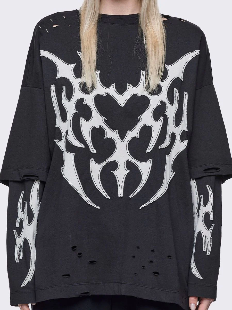 LUVX BLACK LAYERED T-SHIRT - Image 2