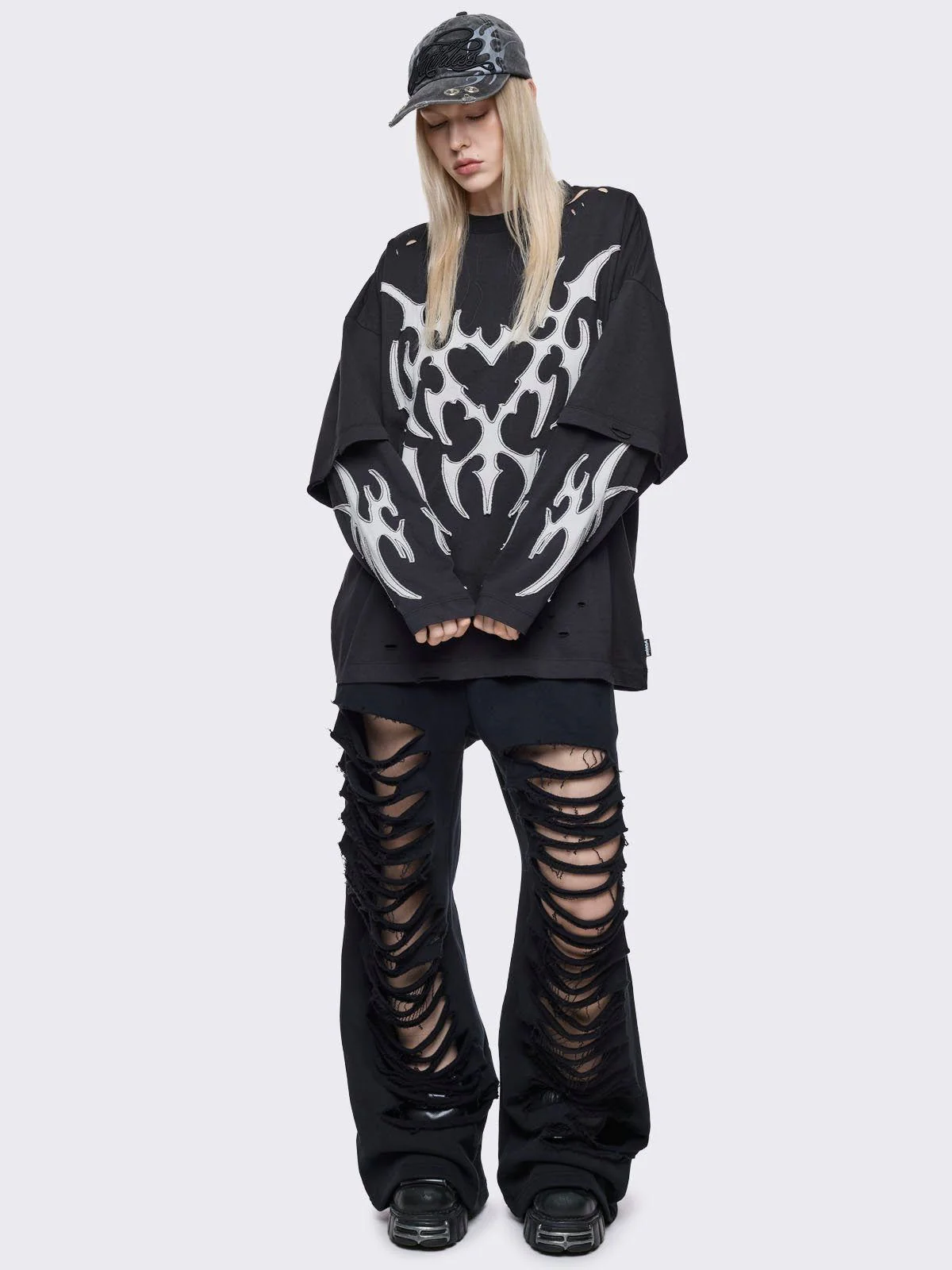 LUVX BLACK LAYERED T-SHIRT - Image 3
