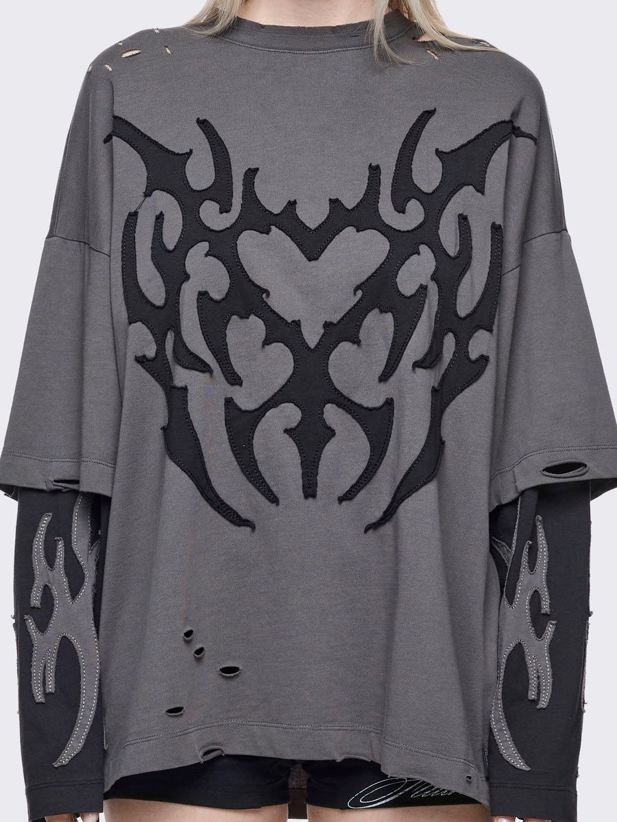 LUVX GREY LAYERED T-SHIRT - Image 5