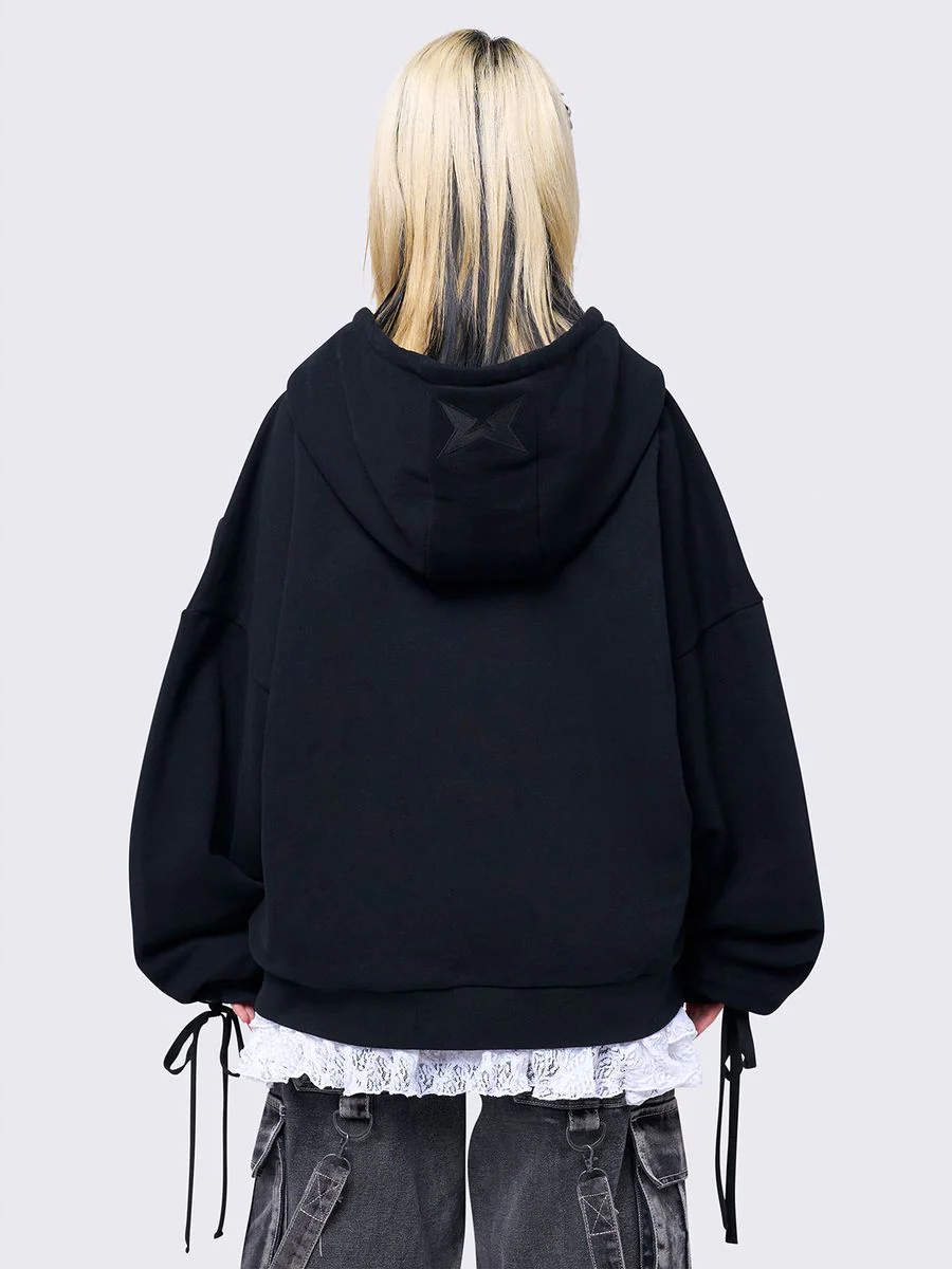MIA BLACK ZIP UP HOODIE - Image 7