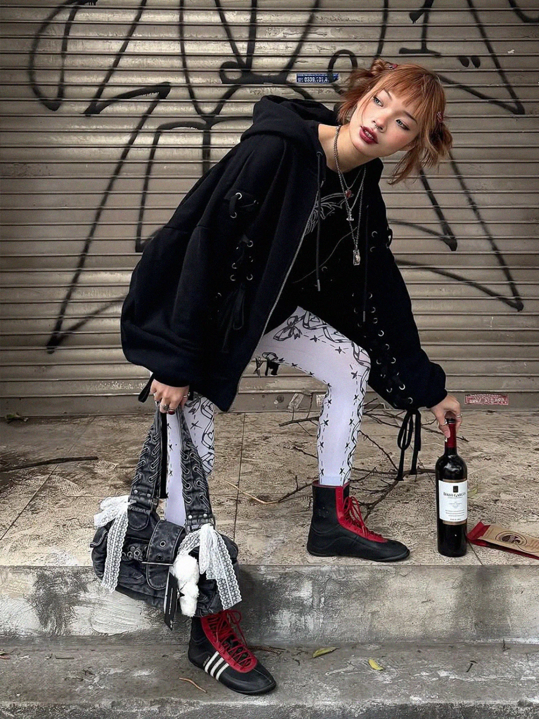 MIA BLACK ZIP UP HOODIE - Image 9