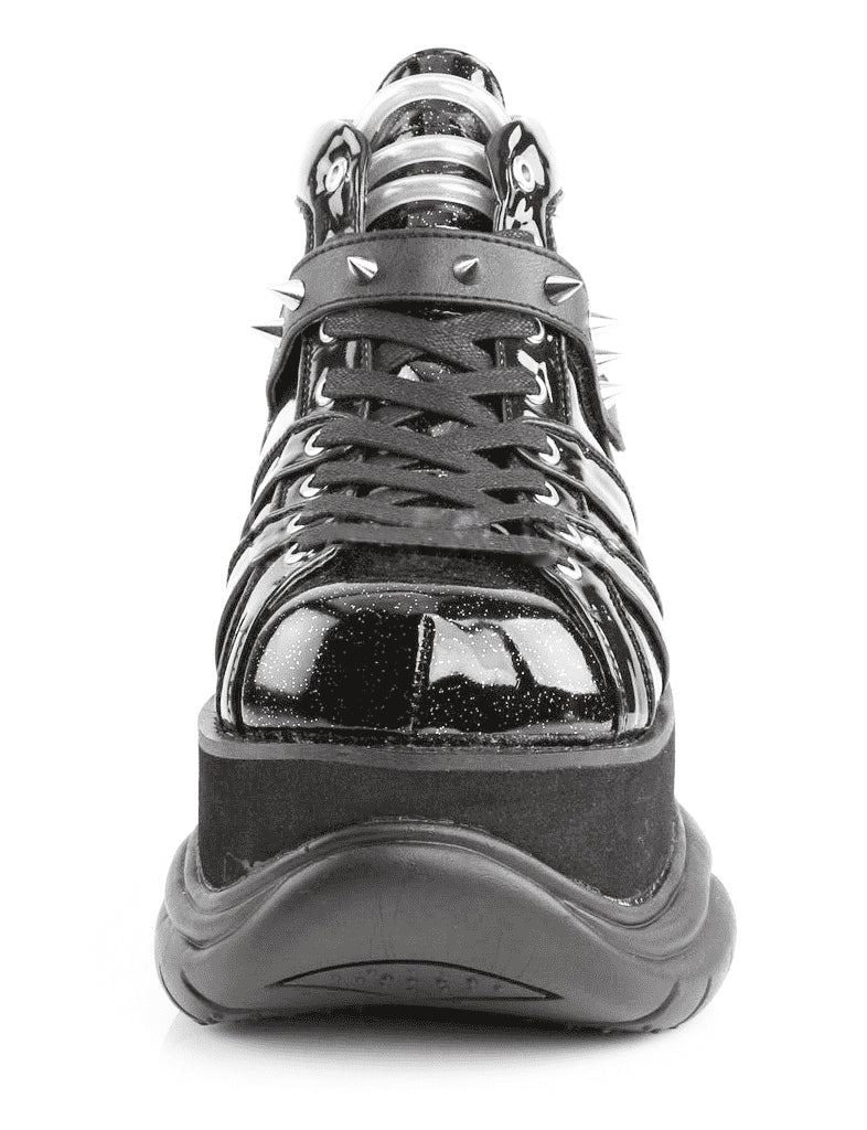 DEMONIA NEPTUNE 100 GLITTER PLATFORM SNEAKERS - BLACK - Image 3