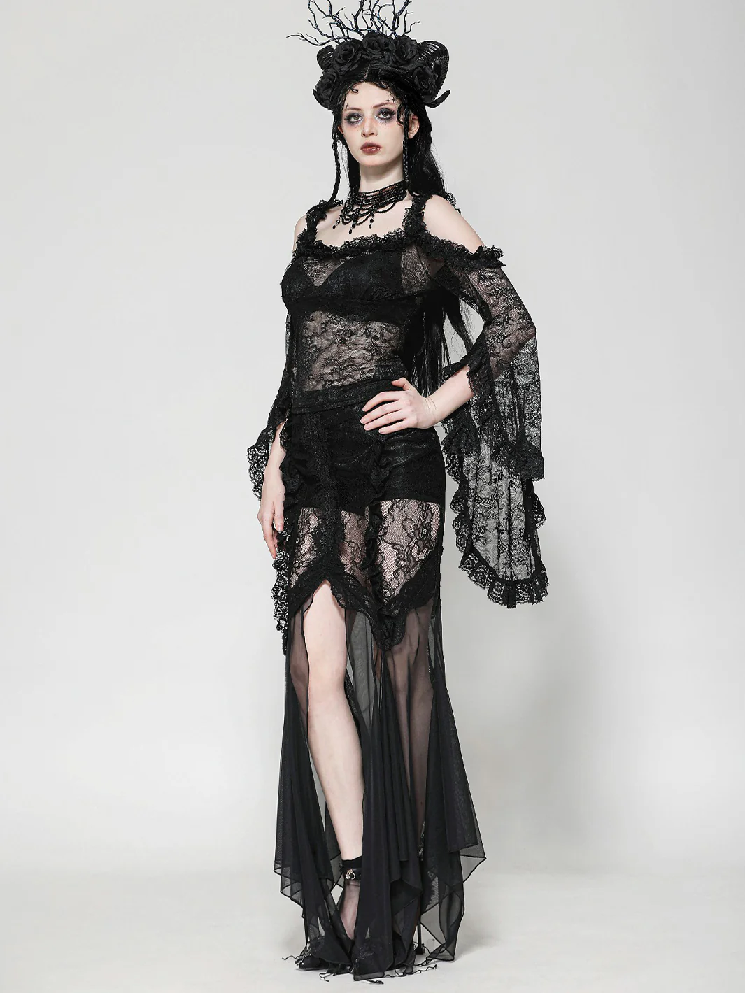 ONYX LACE FLARE SLEEVE TOP - Image 3