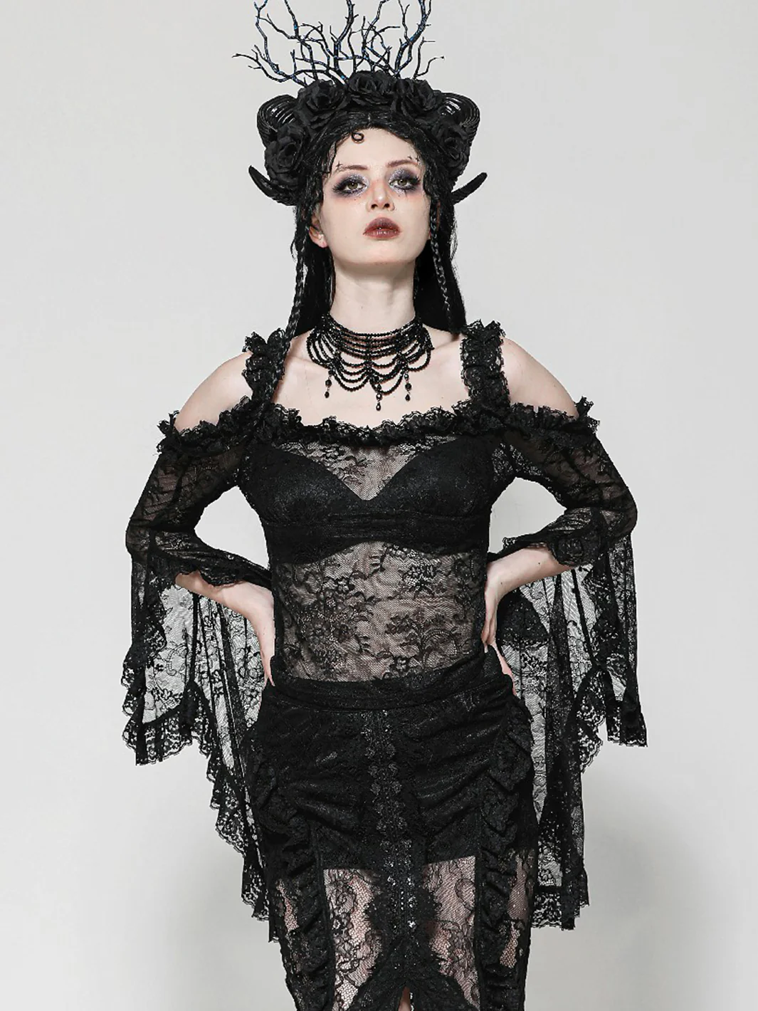 ONYX LACE FLARE SLEEVE TOP - Image 4