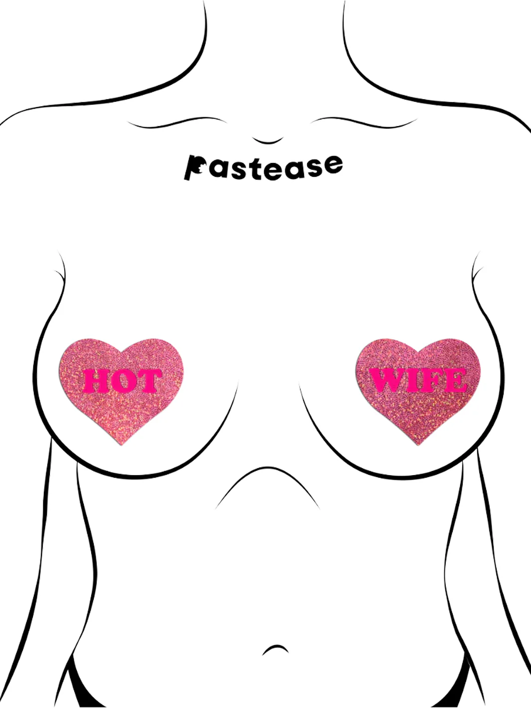 PINK HEART NIPPLE PASTIES - HOT WIFE - Image 2