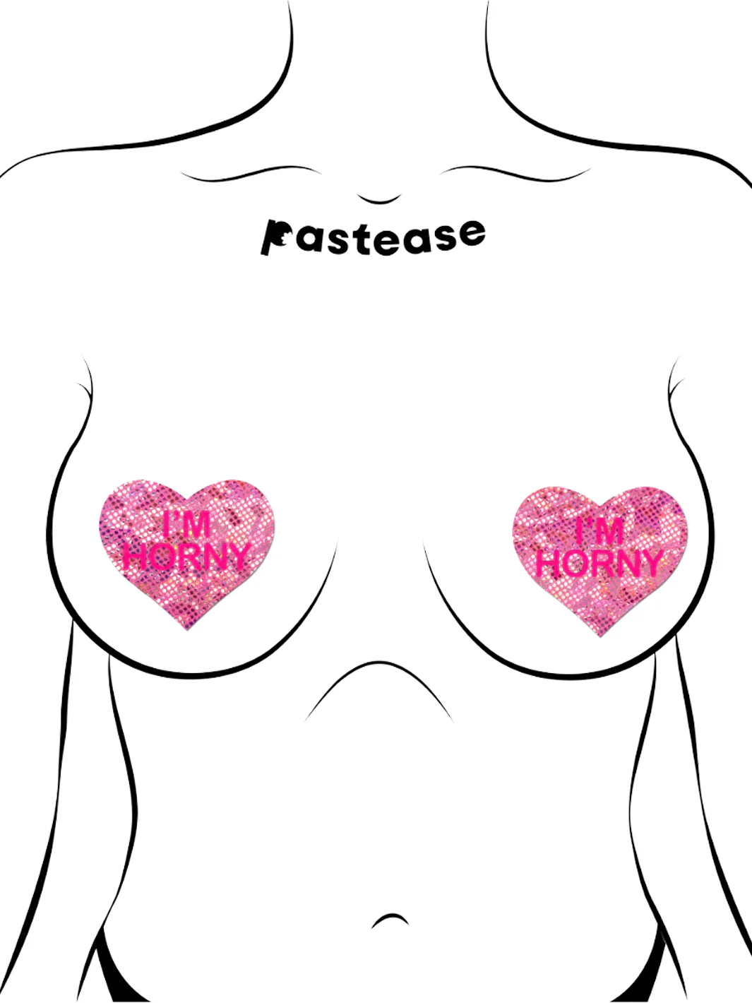 PINK HEART NIPPLE PASTIES - I'M HORNY - Image 2