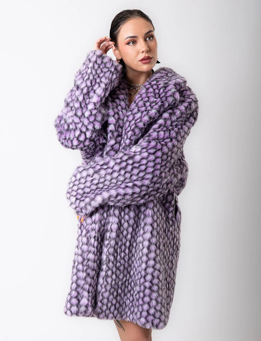 PURPLE MERMAID FAUX FUR JACKET - MID LENGTH ✰ MADE 4 U ✰ - Image 5
