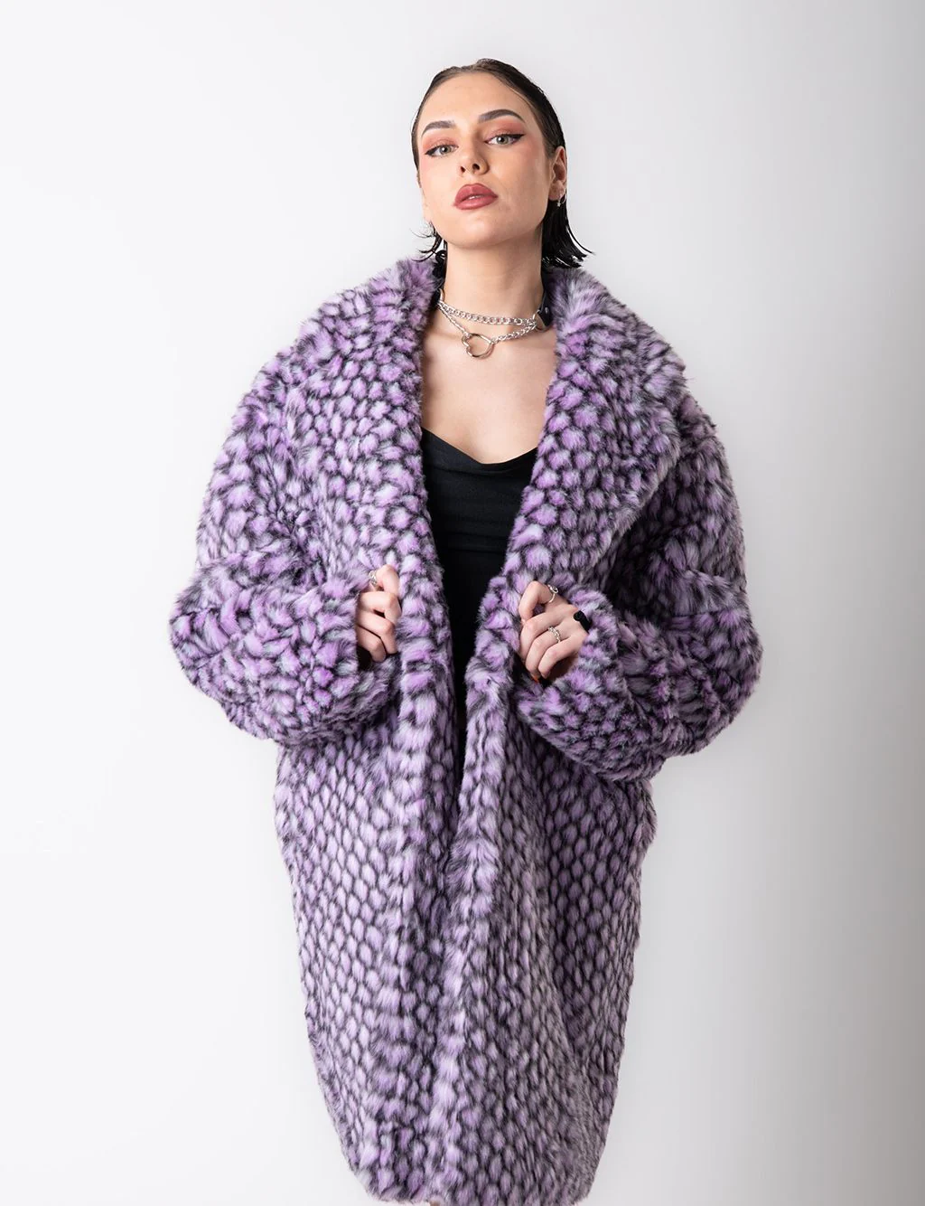 PURPLE MERMAID FAUX FUR JACKET - MID LENGTH ✰ MADE 4 U ✰ - Image 6