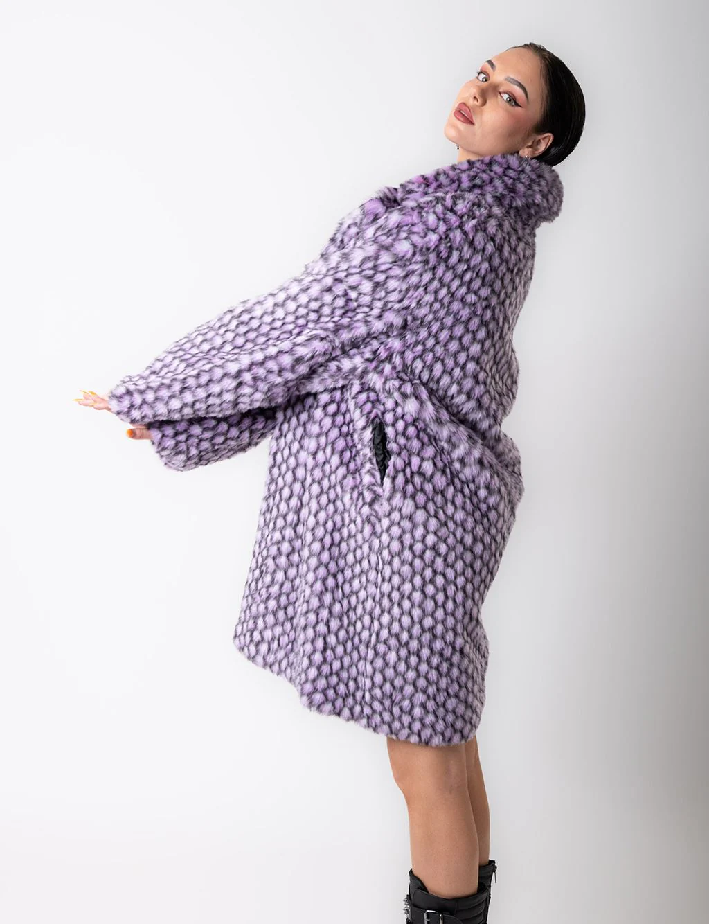 PURPLE MERMAID FAUX FUR JACKET - MID LENGTH ✰ MADE 4 U ✰ - Image 7