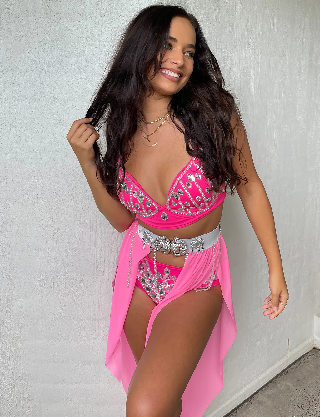 QUEEN OF SPLENDOUR SET - HOT PINK - Image 2