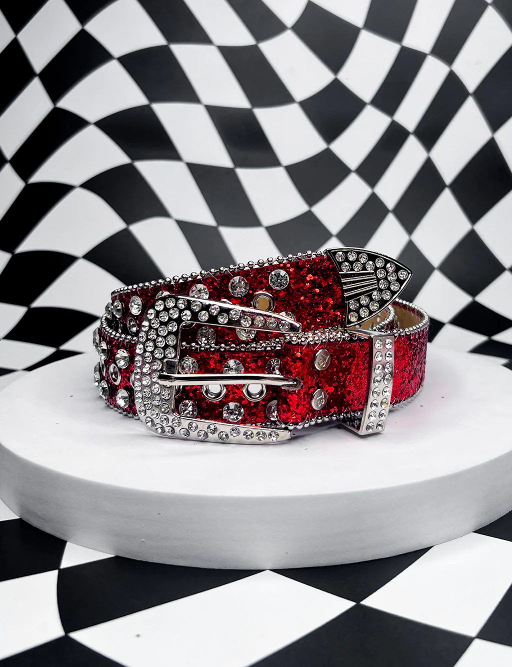 RHINESTONE COWGAL BELT - RED - Image 3