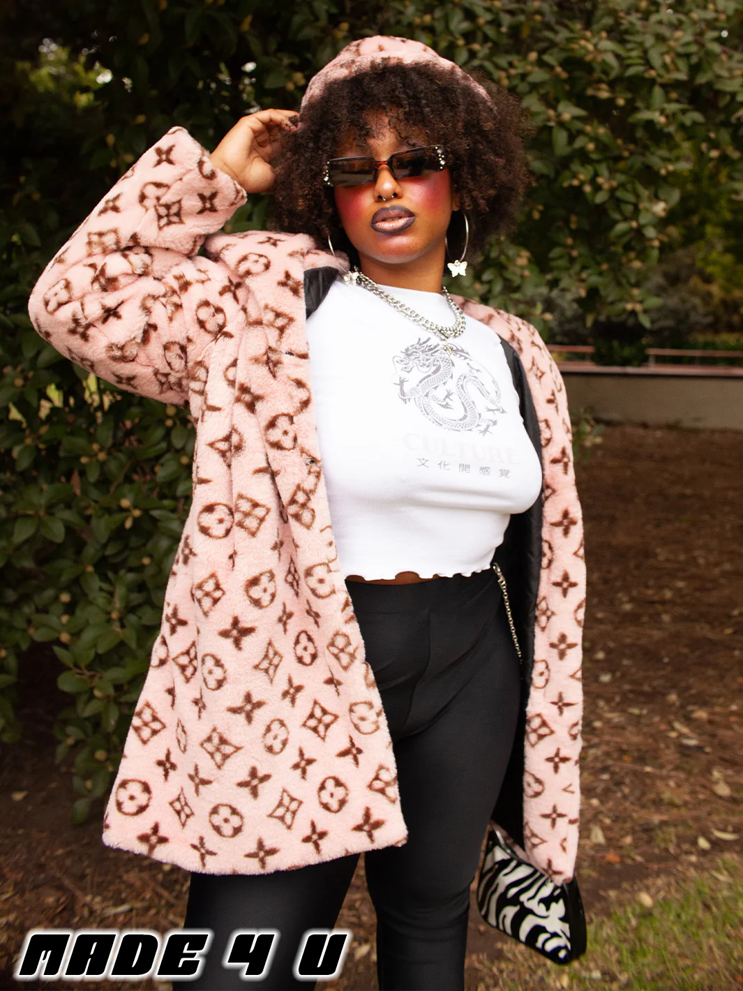 RICH BITCH FAUX FUR JACKET - PINK ✰ MADE 4 U ✰